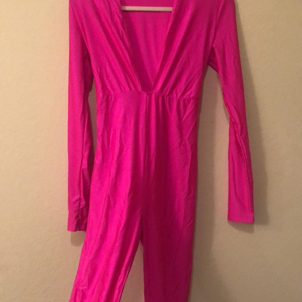 Neon pink jumpsuit